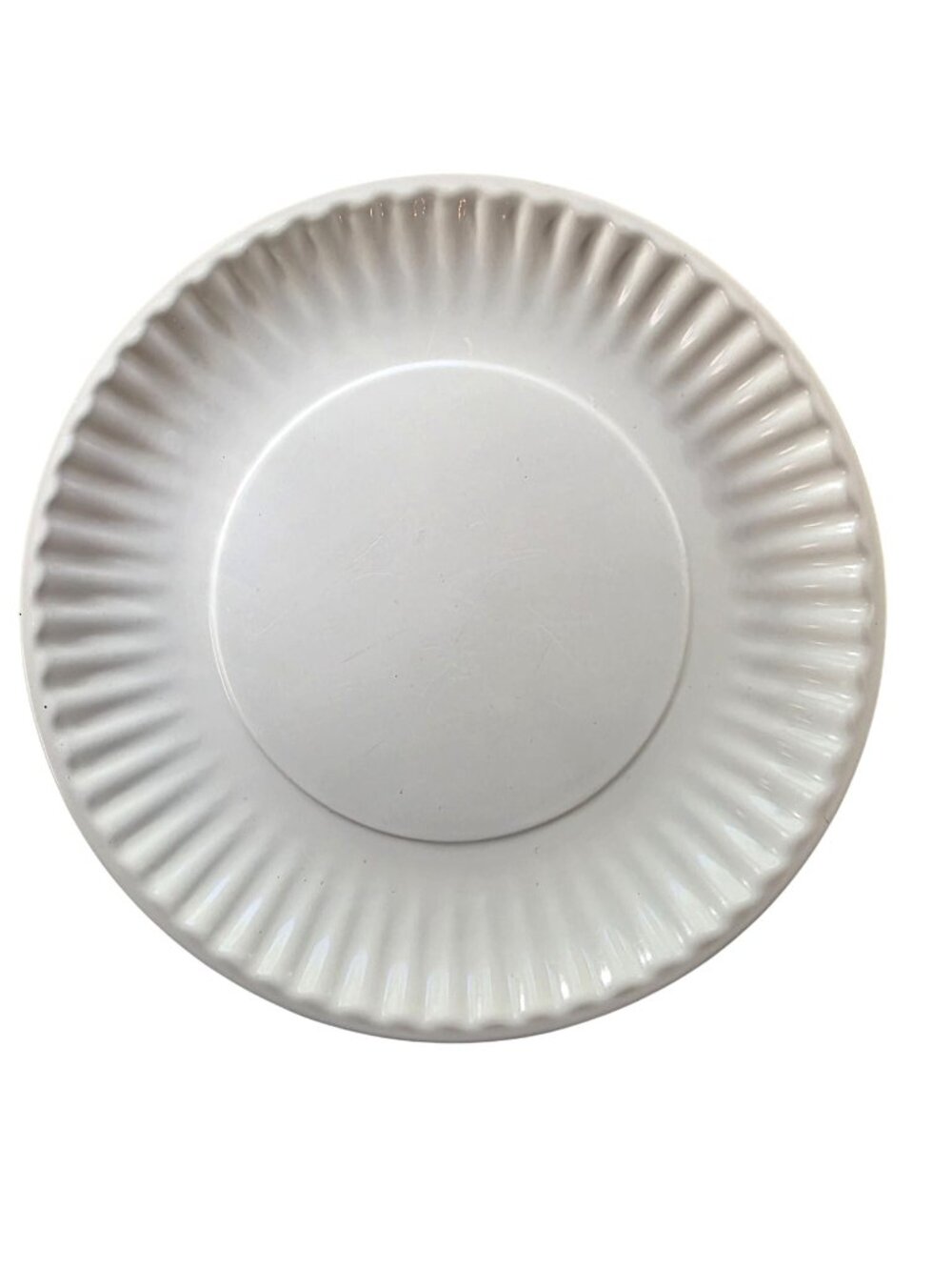 Set of Six Plastic plates White Durable Lightweight casual picnic